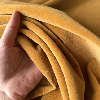 Vzorek - Samet horčicový, bavlna