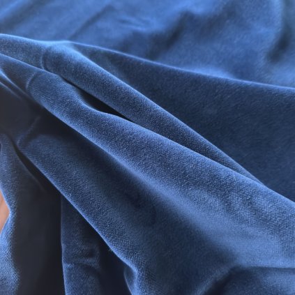 Vzorek - Samet modrý, bavlna
