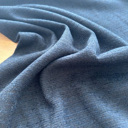 Vzorek - Žinylková kostýmovka, černomodrá, vlna, PES, viskóza