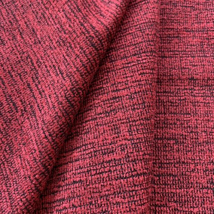 Vzorek - Žinylková kostýmovka, červenočerná, vlna, viskóza, PES Slovena Žilina