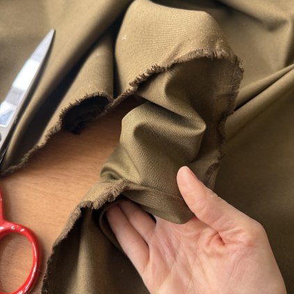 Khaki vysokogramážní bavlněné plátno Perla Ústí nad Orlicí