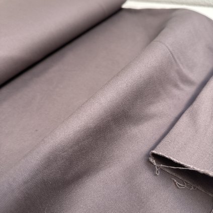 Vzorek - Šedivý bavlněný kepr/satén, bavlna 97% elastan 3%