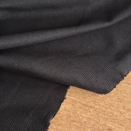 Žebrovaný úplet/náplet černý ba/el