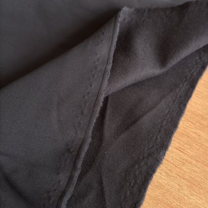 Vzorek - Počesaná teplákovina černá, bavlna