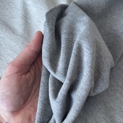 Vzorek - Teplákovina melanž šedá, bavlna