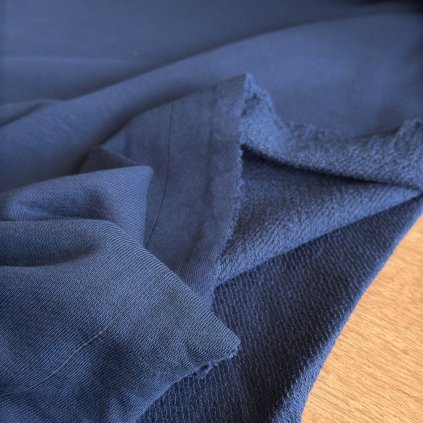 Vzorek - Teplákový úplet tmavě modrý