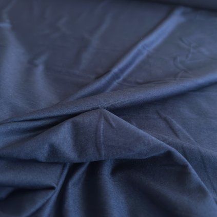 Vzorek - Tričkový modalový jemný úplet s elastanem navy modrá