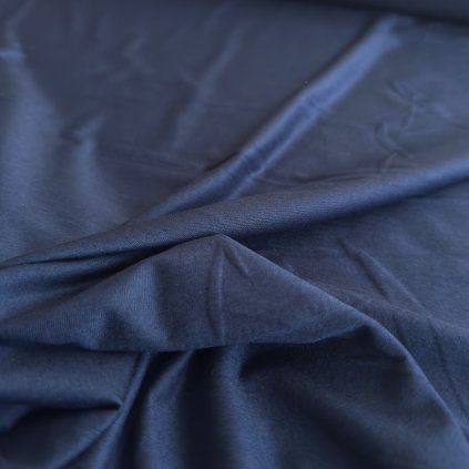 Vzorek - Tričkový modalový jemný úplet s elastanem navy modrá