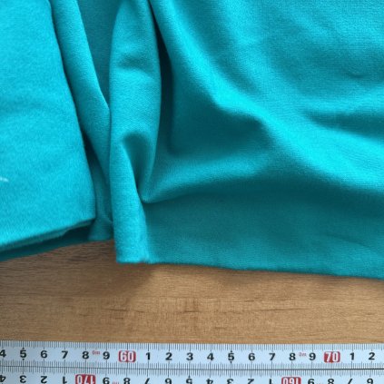 Vzorek - Tyrkysový tričkový úplet bavlna + el