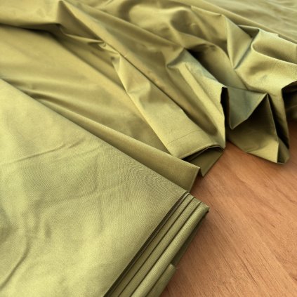 Pevný společenský taft olivově zelený, pes