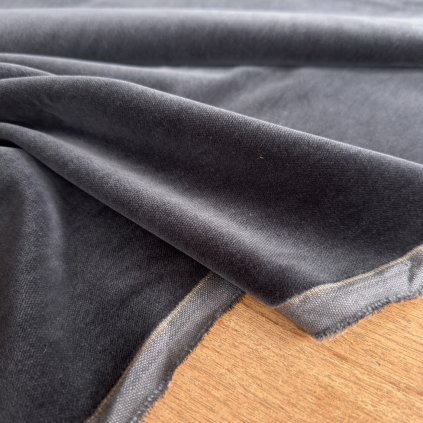 Bavlněný samet šedý
