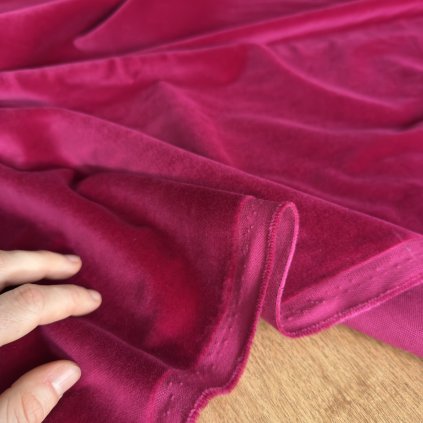 Bavlněný samet fialovo růžový
