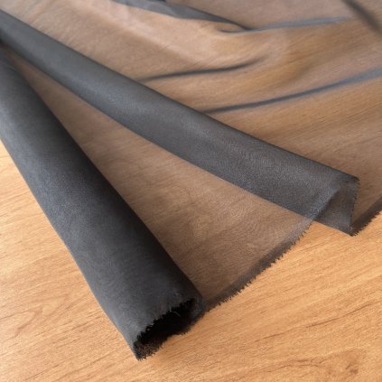 Organza černá, syntetická vlákna