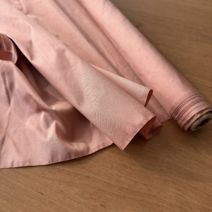 Taft růžový lososový, hedvábí