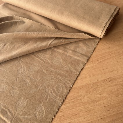 Kabátový velur, vypalované devoré květy