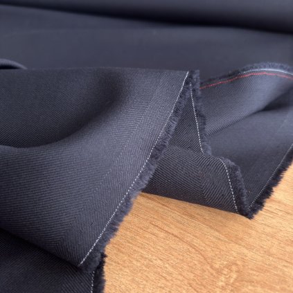 Keprová oblekovka černo modrá vlna/PES