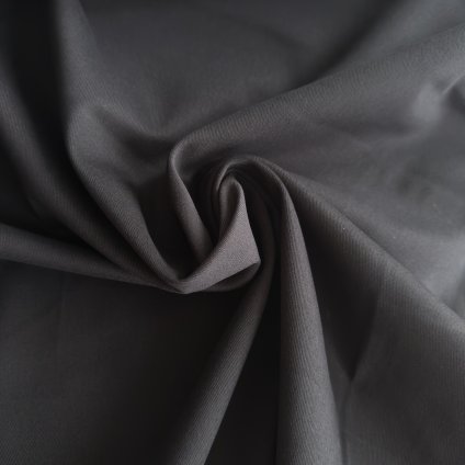 Černý lehce pobroušený bavlněný kepr s elastanem kalhotový