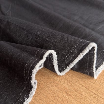 Pružný bavlněný denim s elastanem tmavě šedý