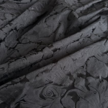 Černý brokát florální vzor