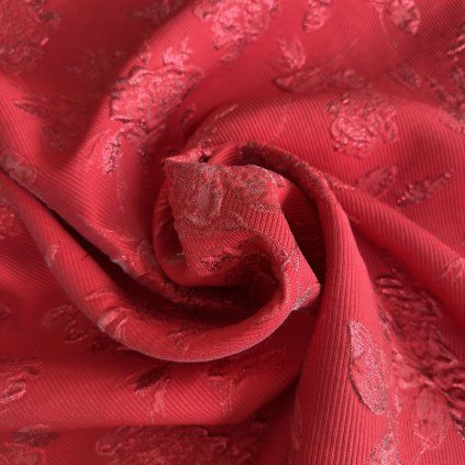 Vzorek - Brokát červený růže