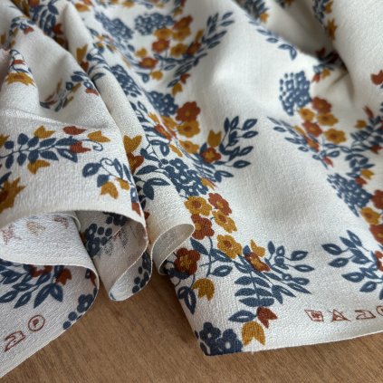 Retro dekorační bavlna s květy