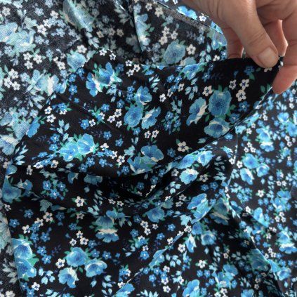 Vzorek - Plátno retro květy, bavlna