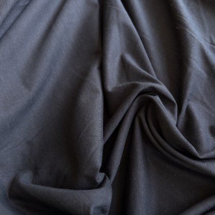 Vzorek - Černý bavlněný tričkový úplet od Lamido