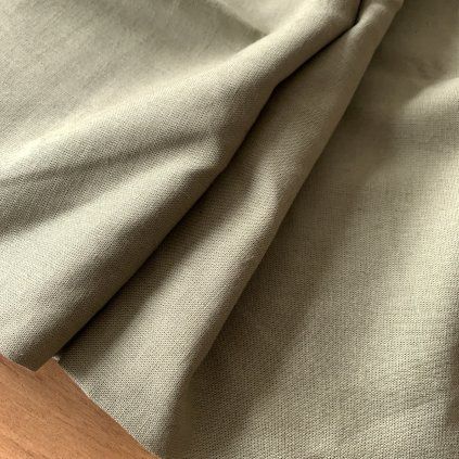 Plátno sv. khaki, vss/len zbytek