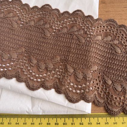 Oříšková pružná krajka Tylex 13 cm