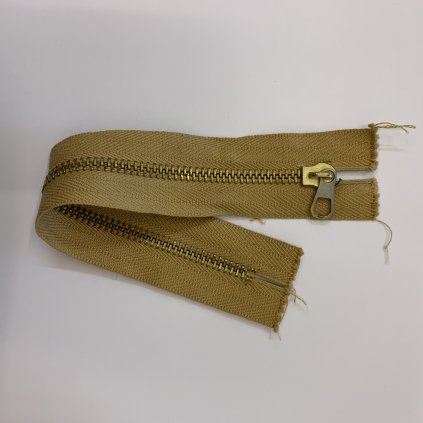 Zip okrový zlaté zoubky 25CM