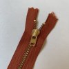 Zip YKK, oranžovohnědý 18CM