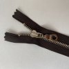 Zip YKK, tmavěhnědý 14CM