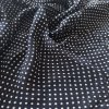 Viskózový šifon/šatovka s puntíkem temně modrý až černý