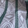 Zeleno šedý bavlněný damašek lesklý