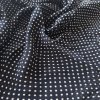 Vzorek - Viskózový šifon/šatovka s puntíkem temně modrý až černý