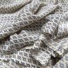 Crepe de chine modrý vzorek, 100%hedvábí retro/vintage