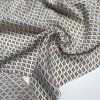 Crepe de chine modrý vzorek, 100%hedvábí retro/vintage
