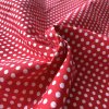 Bavlněné plátno s rypsovou strukturou - bílé puntíky na červené