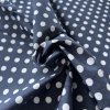 Pružné lehký kepr bílé puntíky na tmavě modré bavlna/PES/elastan
