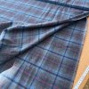 Modrý károvaný tvíd vlna se syntetickými vlákny