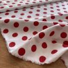 Bavlněné plátno, velké červené puntíky na bílé