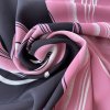 Retro šifon, růžové vlny na černé, syntetika