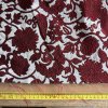 Žakárový brokát s vínovým florálním vzorem