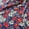 Retro krep s květy, bavlna
