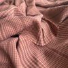 Broušený kostkovaný lyocell TENCEL™ starorůžový Old Rose