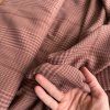 Broušený kostkovaný lyocell TENCEL™ starorůžový Old Rose
