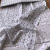 Košilové plátno imitace madeiry potisk květy, bavlna