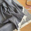 Luxusní košilové šambré, len s bavlnou v barvě denimu