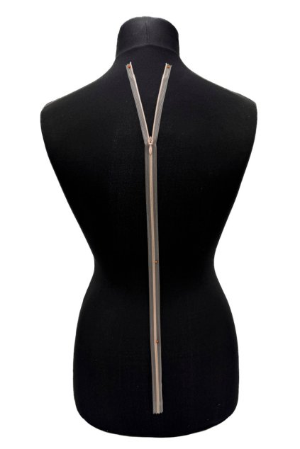 1051 1 transparentni neviditelny zip nude 60 cm