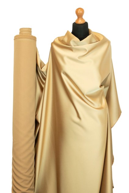 2152 saten metraz stredni matny s elastanem zlata 1030 latka premium